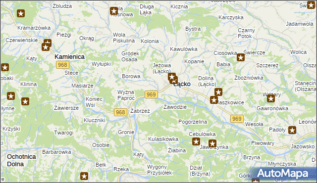 mapa Czerniec gmina Łącko, Czerniec gmina Łącko na mapie Targeo