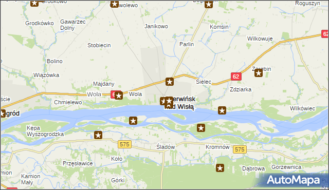 mapa Czerwińsk nad Wisłą, Czerwińsk nad Wisłą na mapie Targeo