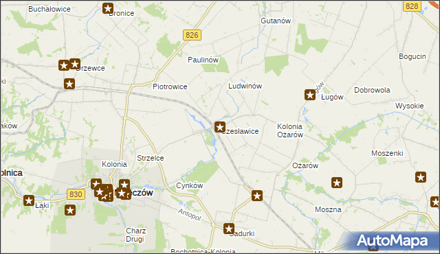 mapa Czesławice gmina Nałęczów, Czesławice gmina Nałęczów na mapie Targeo