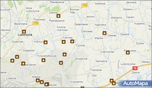 mapa Czulice, Czulice na mapie Targeo