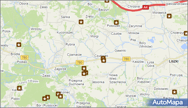 mapa Czułówek, Czułówek na mapie Targeo