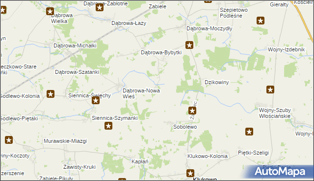 mapa Dąbrowa-Tworki, Dąbrowa-Tworki na mapie Targeo
