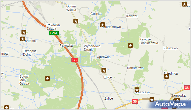 mapa Dąbrówka gmina Rawicz, Dąbrówka gmina Rawicz na mapie Targeo