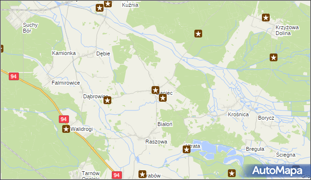 mapa Daniec, Daniec na mapie Targeo