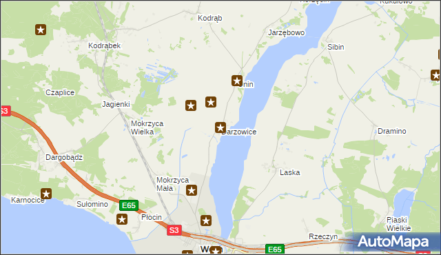 mapa Darzowice, Darzowice na mapie Targeo