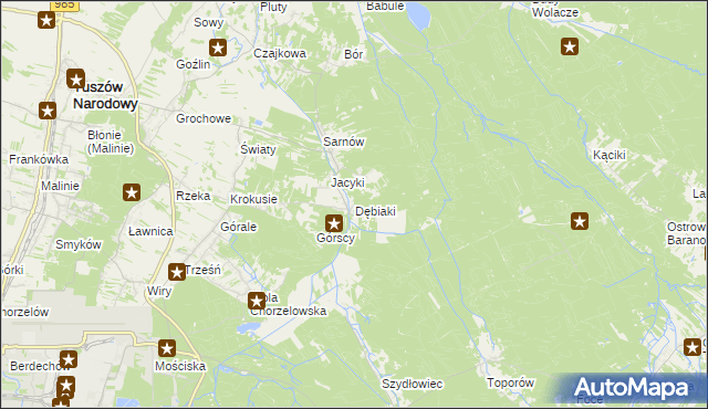 mapa Dębiaki, Dębiaki na mapie Targeo