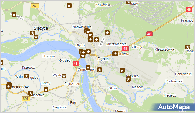 mapa Dęblin, Dęblin na mapie Targeo