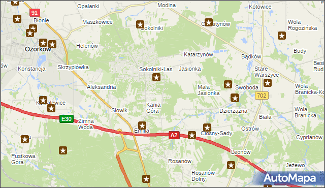 mapa Dębniak gmina Zgierz, Dębniak gmina Zgierz na mapie Targeo