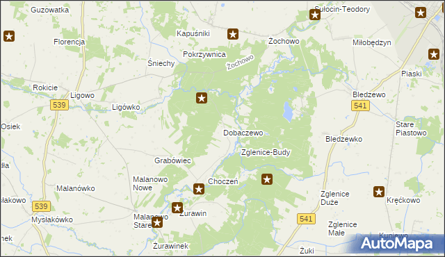 mapa Dobaczewo, Dobaczewo na mapie Targeo