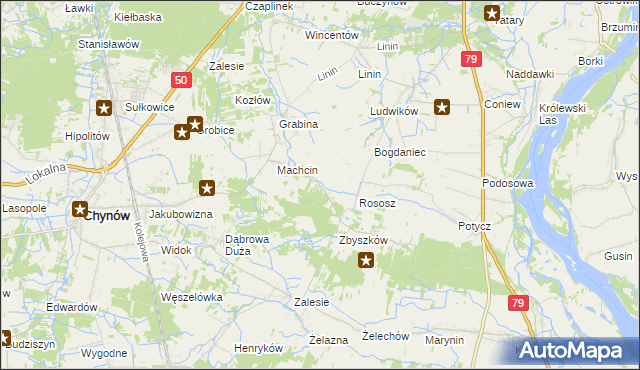 mapa Dobiecin gmina Chynów, Dobiecin gmina Chynów na mapie Targeo