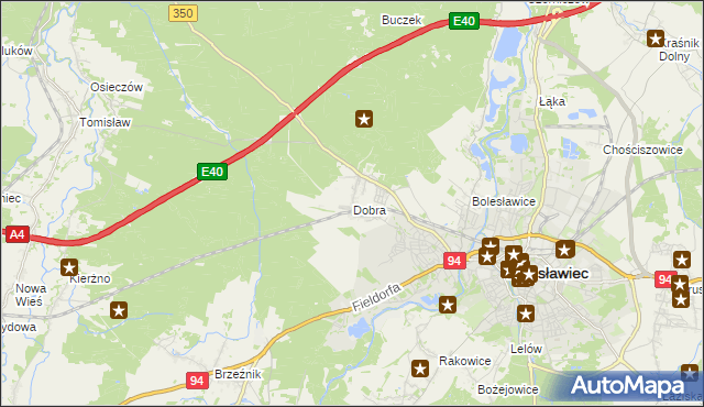 mapa Dobra gmina Bolesławiec, Dobra gmina Bolesławiec na mapie Targeo