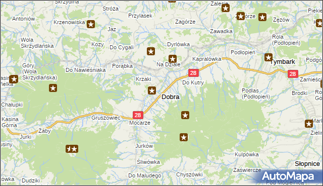 mapa Dobra powiat limanowski, Dobra powiat limanowski na mapie Targeo
