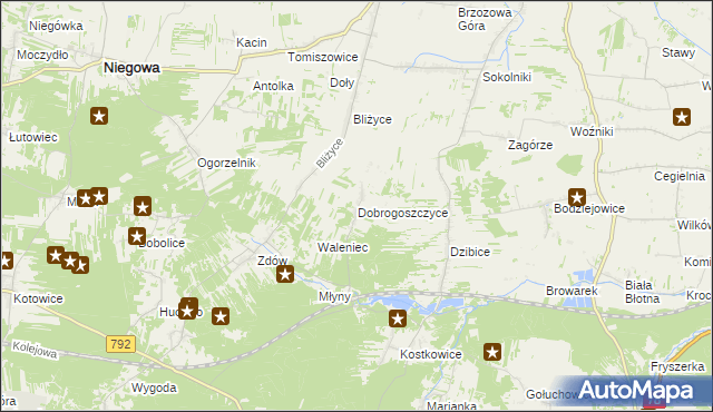 mapa Dobrogoszczyce, Dobrogoszczyce na mapie Targeo