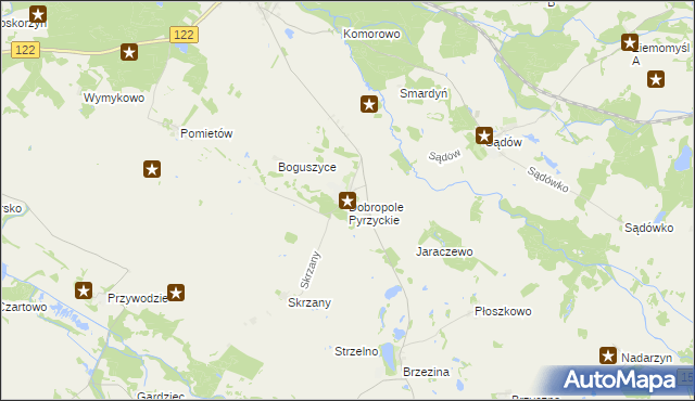 mapa Dobropole Pyrzyckie, Dobropole Pyrzyckie na mapie Targeo