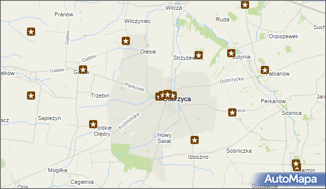 mapa Dobrzyca powiat pleszewski, Dobrzyca powiat pleszewski na mapie Targeo