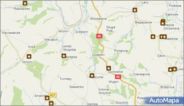mapa Dolędzin, Dolędzin na mapie Targeo