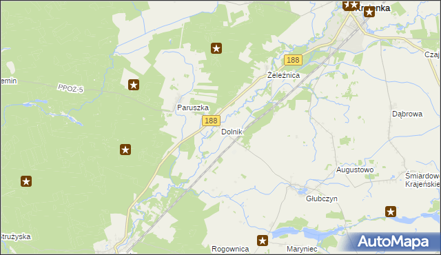 mapa Dolnik gmina Krajenka, Dolnik gmina Krajenka na mapie Targeo