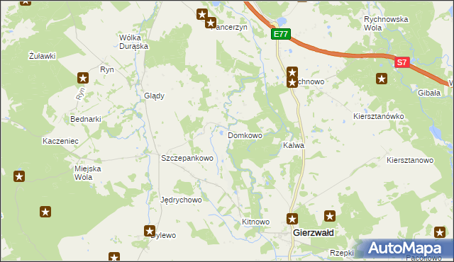 mapa Domkowo, Domkowo na mapie Targeo