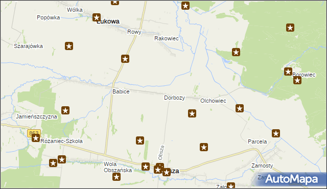 mapa Dorbozy, Dorbozy na mapie Targeo