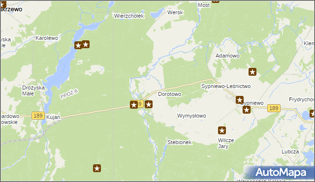 mapa Dorotowo gmina Więcbork, Dorotowo gmina Więcbork na mapie Targeo