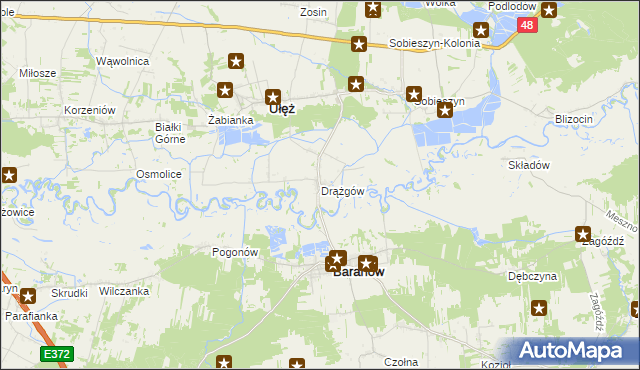 mapa Drążgów, Drążgów na mapie Targeo