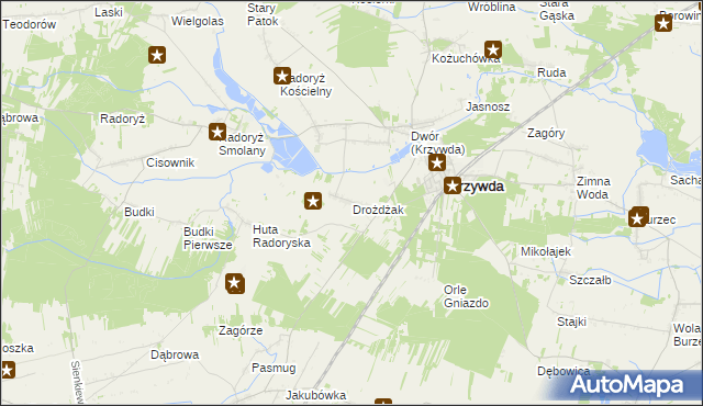 mapa Drożdżak, Drożdżak na mapie Targeo