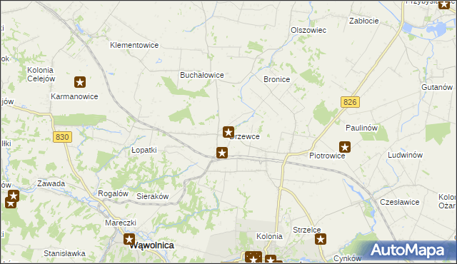 mapa Drzewce gmina Nałęczów, Drzewce gmina Nałęczów na mapie Targeo