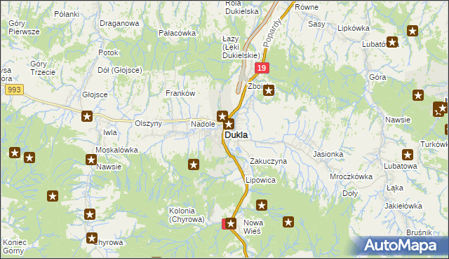 mapa Dukla, Dukla na mapie Targeo