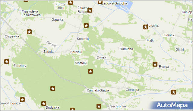 mapa Dynak, Dynak na mapie Targeo