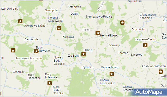 mapa Dzban, Dzban na mapie Targeo