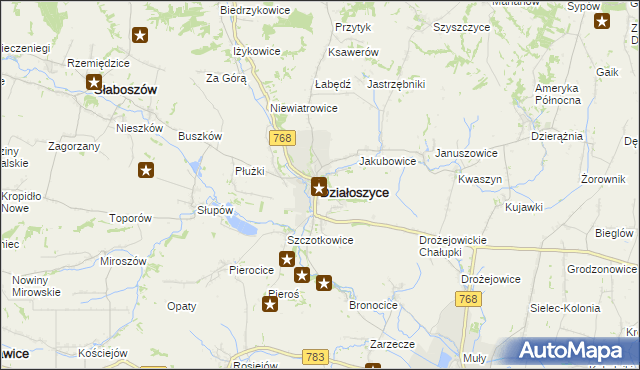 mapa Działoszyce, Działoszyce na mapie Targeo