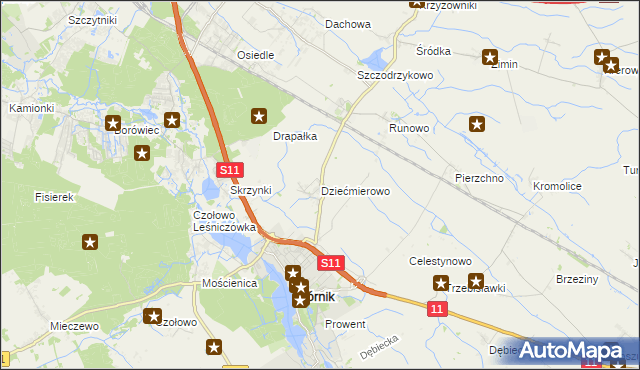 mapa Dziećmierowo, Dziećmierowo na mapie Targeo