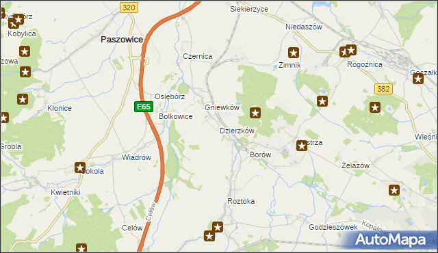 mapa Dzierzków, Dzierzków na mapie Targeo