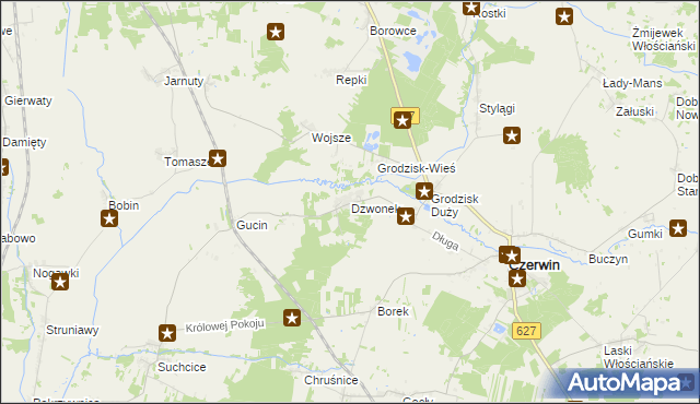 mapa Dzwonek, Dzwonek na mapie Targeo