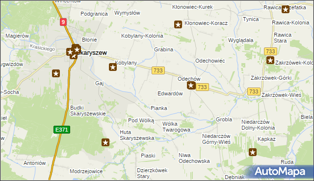 mapa Edwardów gmina Skaryszew, Edwardów gmina Skaryszew na mapie Targeo