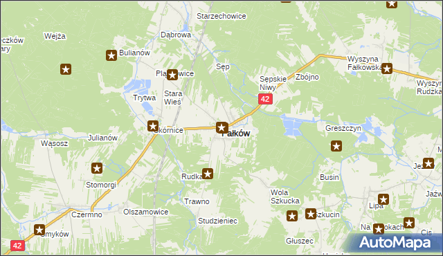 mapa Fałków, Fałków na mapie Targeo