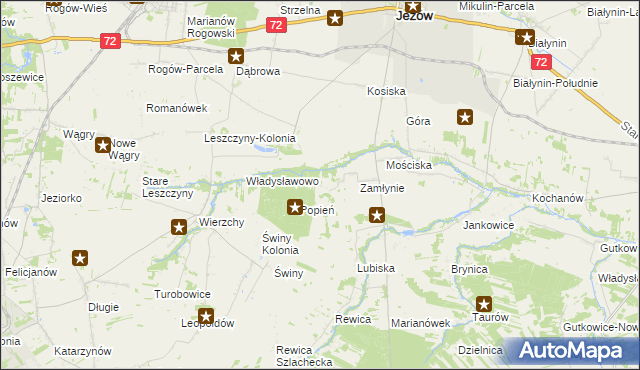 mapa Frydrychów, Frydrychów na mapie Targeo