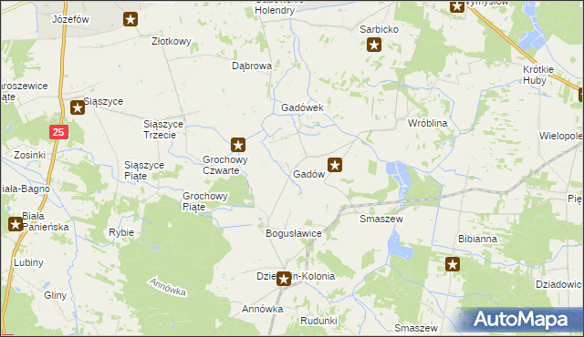 mapa Gadów, Gadów na mapie Targeo