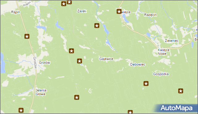 mapa Gajewice, Gajewice na mapie Targeo