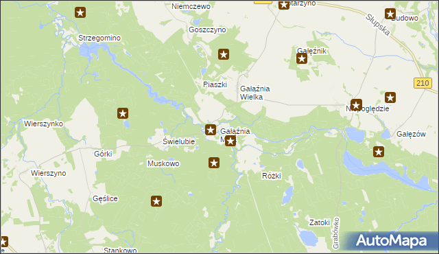 mapa Gałąźnia Mała, Gałąźnia Mała na mapie Targeo
