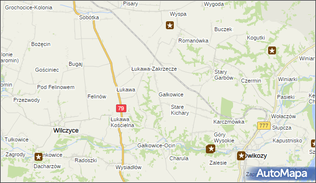 mapa Gałkowice, Gałkowice na mapie Targeo