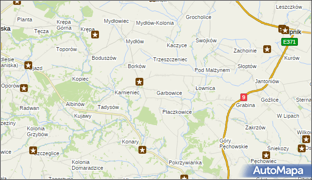 mapa Garbowice, Garbowice na mapie Targeo