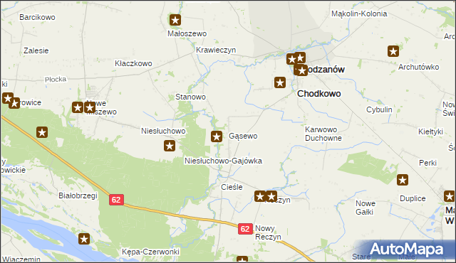 mapa Gąsewo gmina Bodzanów, Gąsewo gmina Bodzanów na mapie Targeo