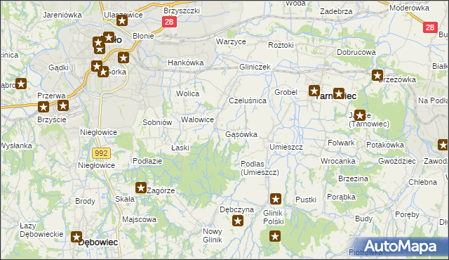 mapa Gąsówka, Gąsówka na mapie Targeo