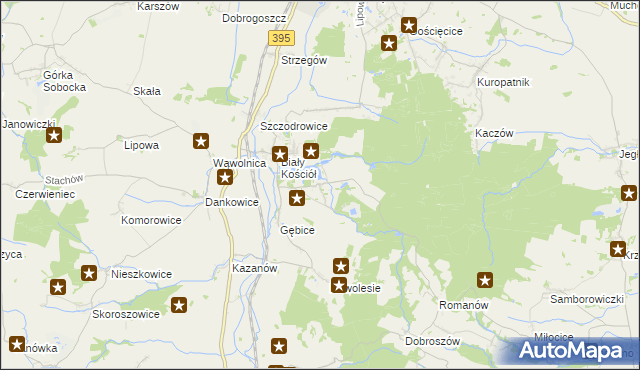mapa Gębczyce, Gębczyce na mapie Targeo