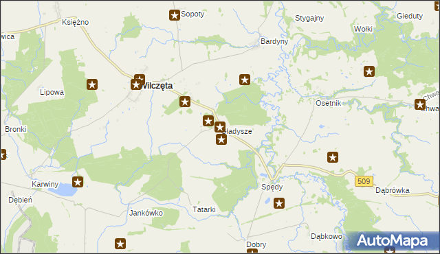 mapa Gładysze, Gładysze na mapie Targeo