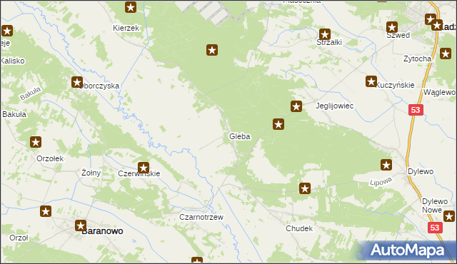 mapa Gleba, Gleba na mapie Targeo