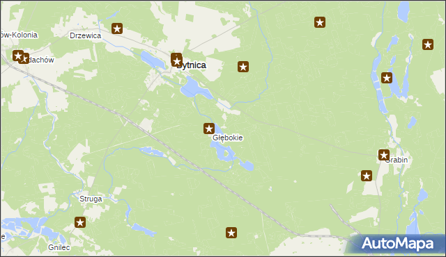 mapa Głęboczek gmina Bytnica, Głęboczek gmina Bytnica na mapie Targeo