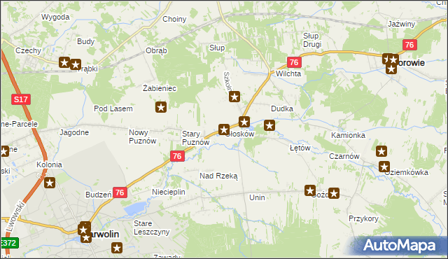 mapa Głosków gmina Borowie, Głosków gmina Borowie na mapie Targeo
