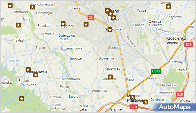 mapa Głowienka, Głowienka na mapie Targeo